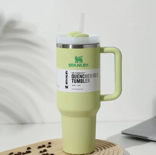 Stanley 40oz Quencher H2.0 FlowState Tumbler – Reusable Travel Cup with Handle & Straw Lid - Sage Green